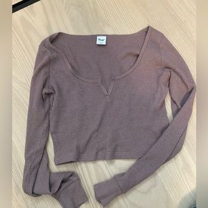 Aritzia TNA waffle notch longsleeve